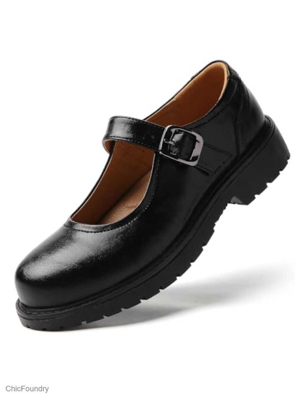 Women's Mary Jane Oxford Shoes Faux Leather Chunky Sole Flat Lug Comfort